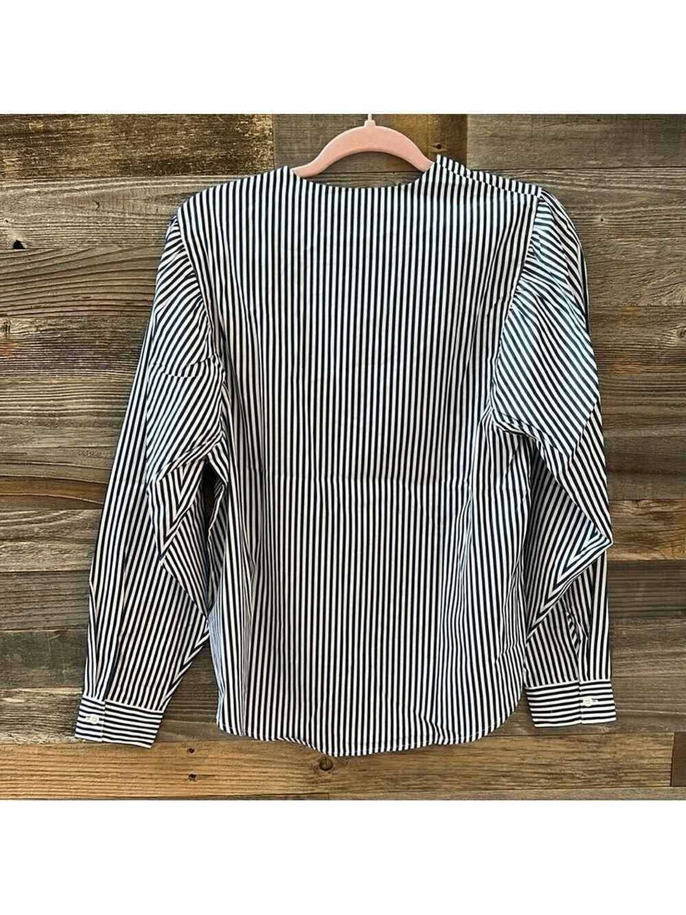 NWT Harshman Cari Shirt In Navy Stripes Size Small - Picture 5 of 10